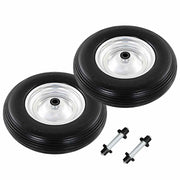 Vidaxl kruiwagenwielen met assen 4,00-8 390 mm massief pu 2 st - afbeelding 1