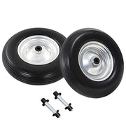 Vidaxl kruiwagenwielen met assen 4,00-8 390 mm massief pu 2 st - afbeelding 2