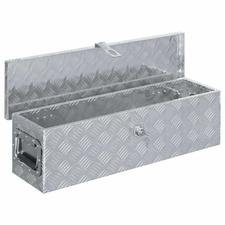 Vidaxl aluminium kist 80,5x22x22 cm zilverkleurig