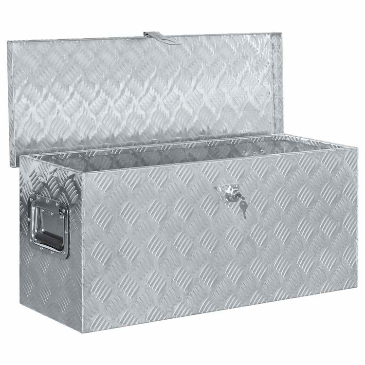 Vidaxl aluminium kist 80x30x35 cm zilverkleurig
