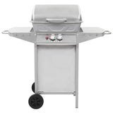 Vidaxl gasbarbecue en grill met 2 kookzones roestvrij staal zilver - afbeelding 2