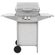 Vidaxl gasbarbecue en grill met 2 kookzones roestvrij staal zilver - afbeelding 2