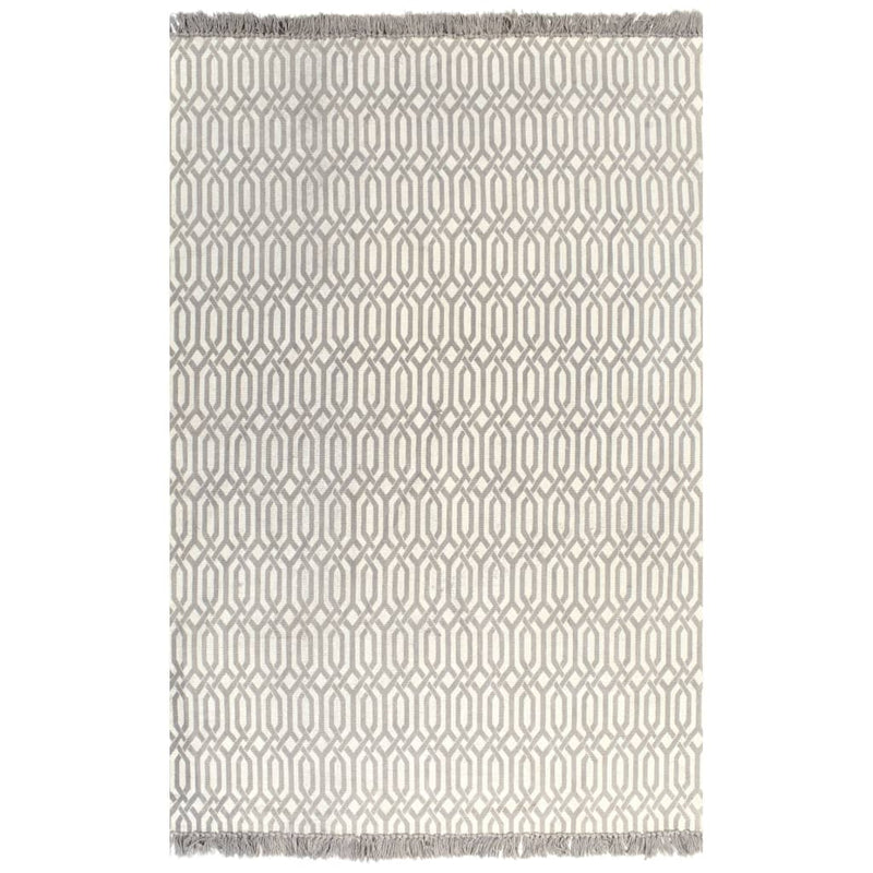 Vidaxl kelim vloerkleed met patroon 120x180 cm katoen taupe