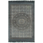 VidaXL Kelim vloerkleed met patroon 120x180 cm katoen grijs - afbeelding 1