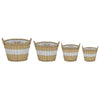 Vidaxl plantenbakken verhoogd 4 st wicker met pe-voering