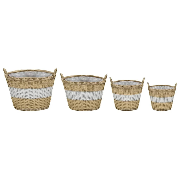 Vidaxl plantenbakken verhoogd 4 st wicker met pe-voering