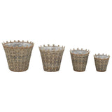 VidaXL Plantenbakken verhoogd 4 st wicker met PE-voering - afbeelding 2