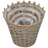 VidaXL Plantenbakken verhoogd 4 st wicker met PE-voering - afbeelding 3