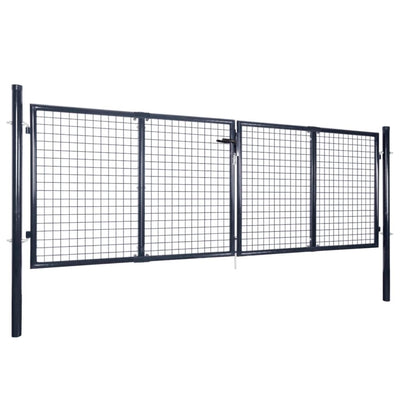 VidaXL Gaaspoort 289x100 cm gegalvaniseerd staal grijs
