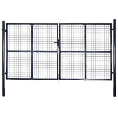 VidaXL Gaaspoort 289x175 cm gegalvaniseerd staal grijs