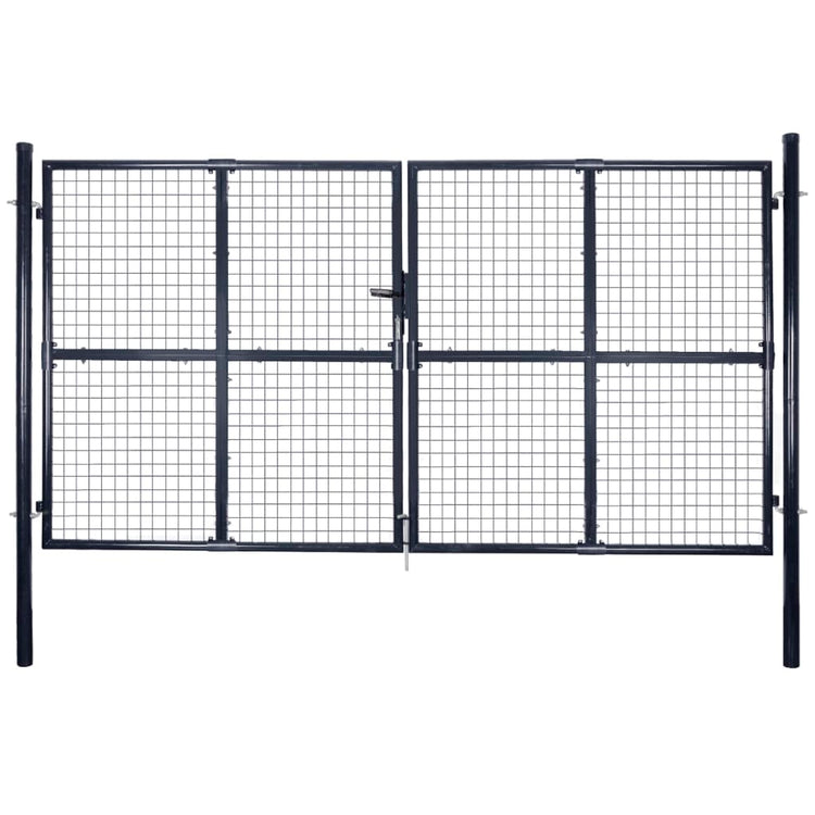 VidaXL Gaaspoort 289x200 cm gegalvaniseerd staal grijs