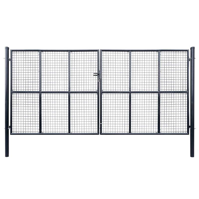 VidaXL Gaaspoort 400x200 cm gegalvaniseerd staal grijs
