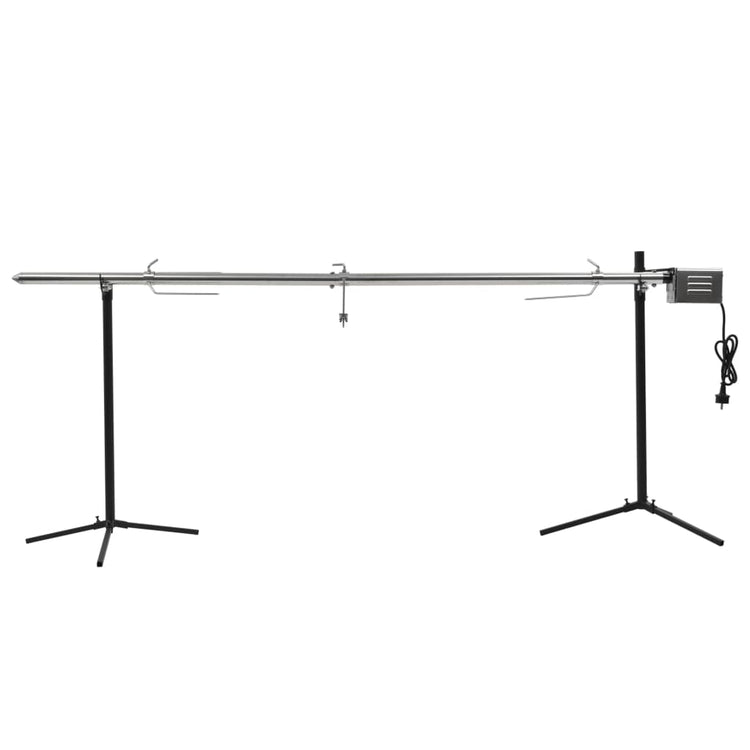 Vidaxl automatische barbecue met motor 207x45x81 cm roestvrij staal