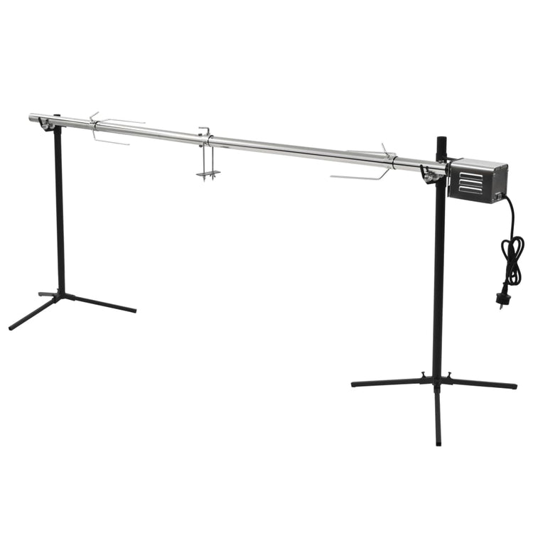 Vidaxl automatische barbecue met motor 207x45x81 cm roestvrij staal
