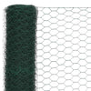 Vidaxl kippengaas 25x1,5 m staal met pvc coating groen