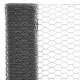 Vidaxl kippengaas 25x0,5 m staal met pvc coating grijs - afbeelding 3