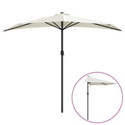 Vidaxl balkonparasol half met aluminium paal 270x144 cm zandkleurig - afbeelding 2