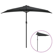 Vidaxl balkonparasol half met aluminium paal 270x144 cm antraciet - afbeelding 2