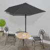 Vidaxl balkonparasol half met aluminium paal 270x144 cm antraciet