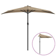Vidaxl balkonparasol half met aluminium paal 270x144 cm taupe - afbeelding 2