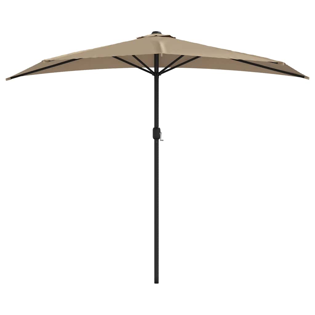 Vidaxl balkonparasol half met aluminium paal 270x144 cm taupe