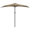 Vidaxl balkonparasol half met aluminium paal 270x144 cm taupe