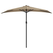 Vidaxl balkonparasol half met aluminium paal 270x144 cm taupe - afbeelding 3