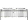 VidaXL Poort met gebogen bovenkant dubbel 400x125 cm staal zwart