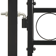 VidaXL Poort met gebogen bovenkant dubbel 400x125 cm staal zwart - afbeelding 3