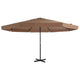 Vidaxl parasol met aluminium paal 500 cm taupe