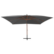 Vidaxl zweefparasol met houten paal 400x300 cm antracietkleurig - afbeelding 2