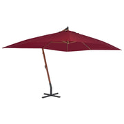 Vidaxl zweefparasol met houten paal 400x300 cm bordeauxrood - afbeelding 1
