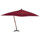 Vidaxl zweefparasol met houten paal 400x300 cm bordeauxrood