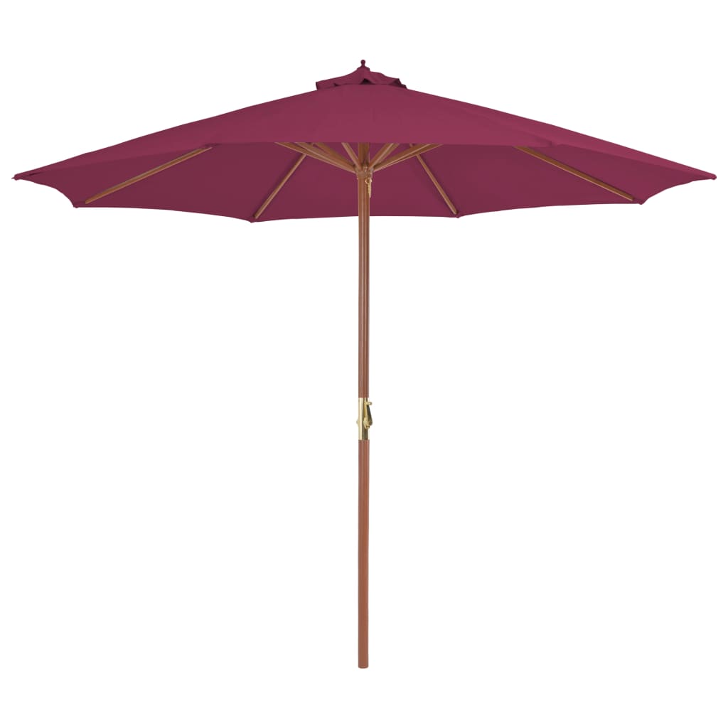 Vidaxl parasol met houten paal 300 cm bordeauxrood