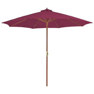 Vidaxl parasol met houten paal 300 cm bordeauxrood