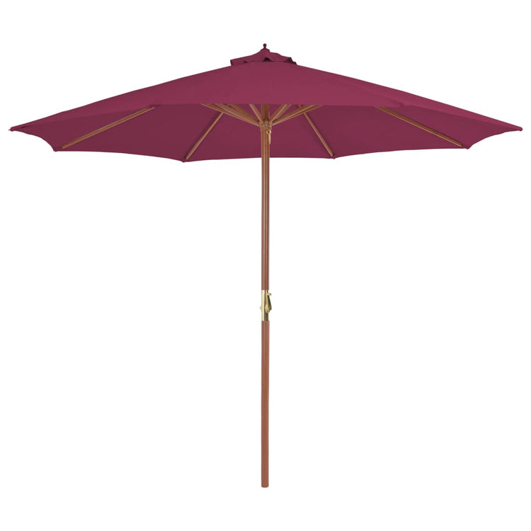 Vidaxl parasol met houten paal 300 cm bordeauxrood