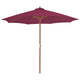 Vidaxl parasol met houten paal 300 cm bordeauxrood