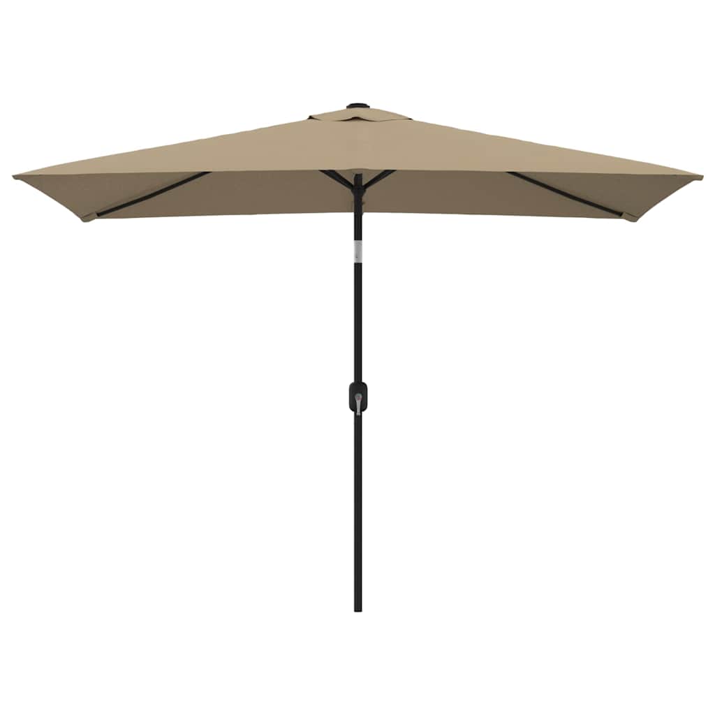 Vidaxl parasol met metalen paal 300x200 cm taupe