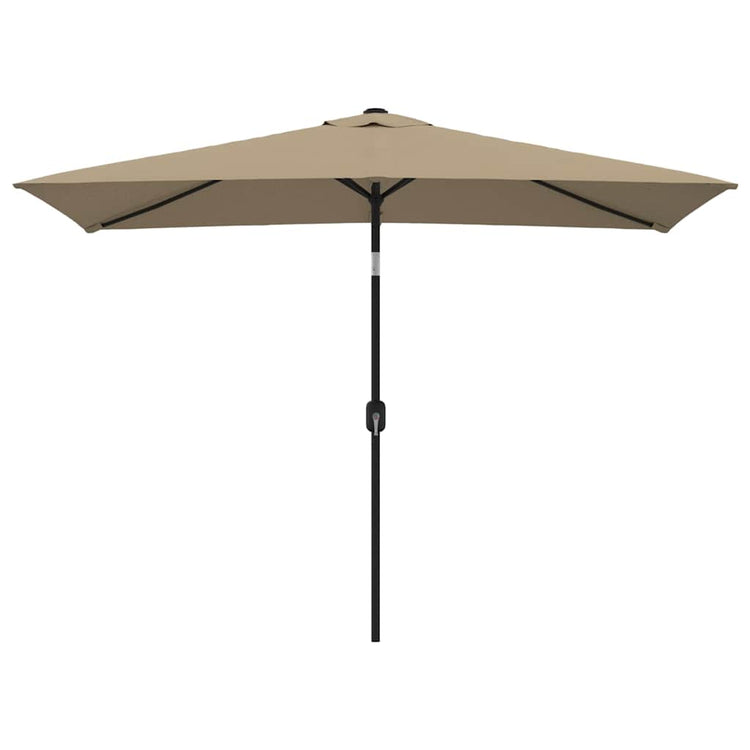Vidaxl parasol met metalen paal 300x200 cm taupe