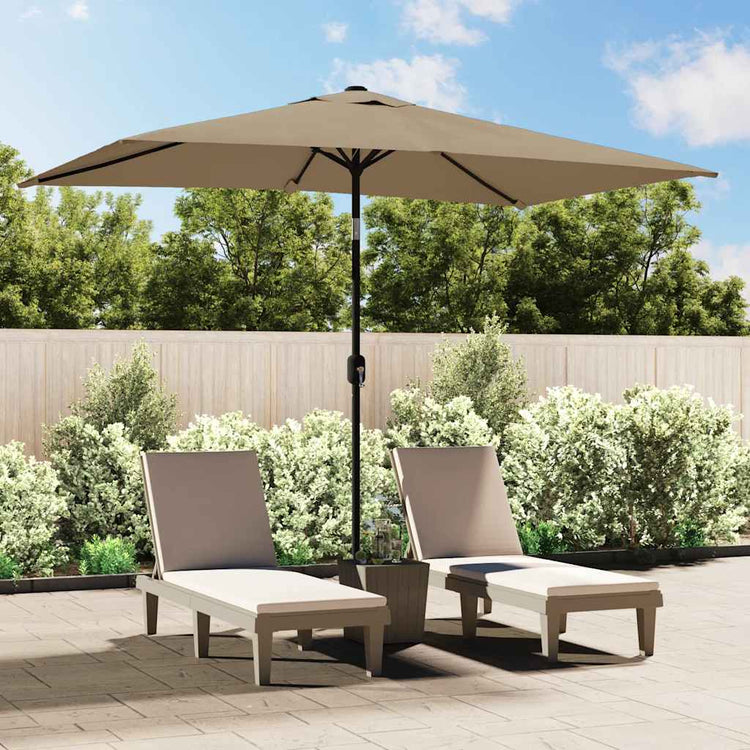 Vidaxl parasol met metalen paal 300x200 cm taupe