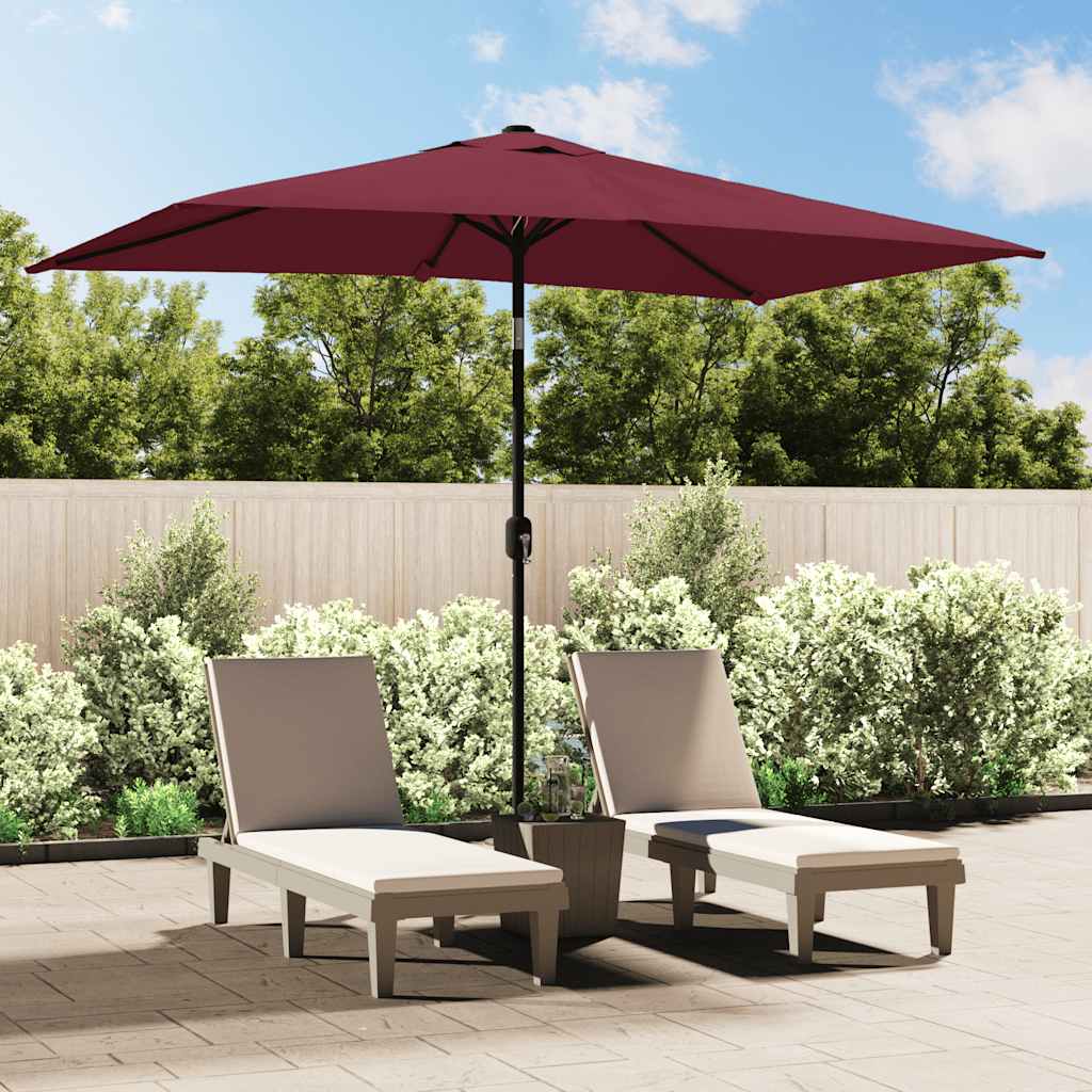 Vidaxl parasol met metalen paal 300x200 cm bordeauxrood