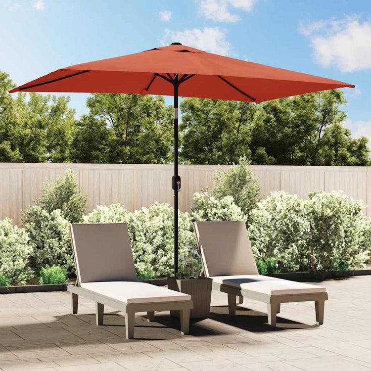 Vidaxl parasol met metalen paal 300x200 cm terracotta