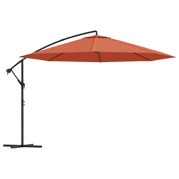 Vidaxl zweefparasol met aluminium paal 350 cm terracottakleurig