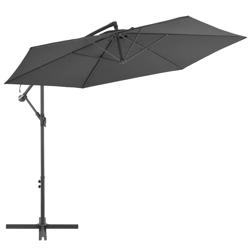Vidaxl zweefparasol met aluminium paal 300 cm antracietkleurig