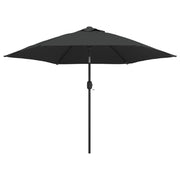 Vidaxl parasol met led-verlichting en stalen paal 300 cm antraciet - afbeelding 2