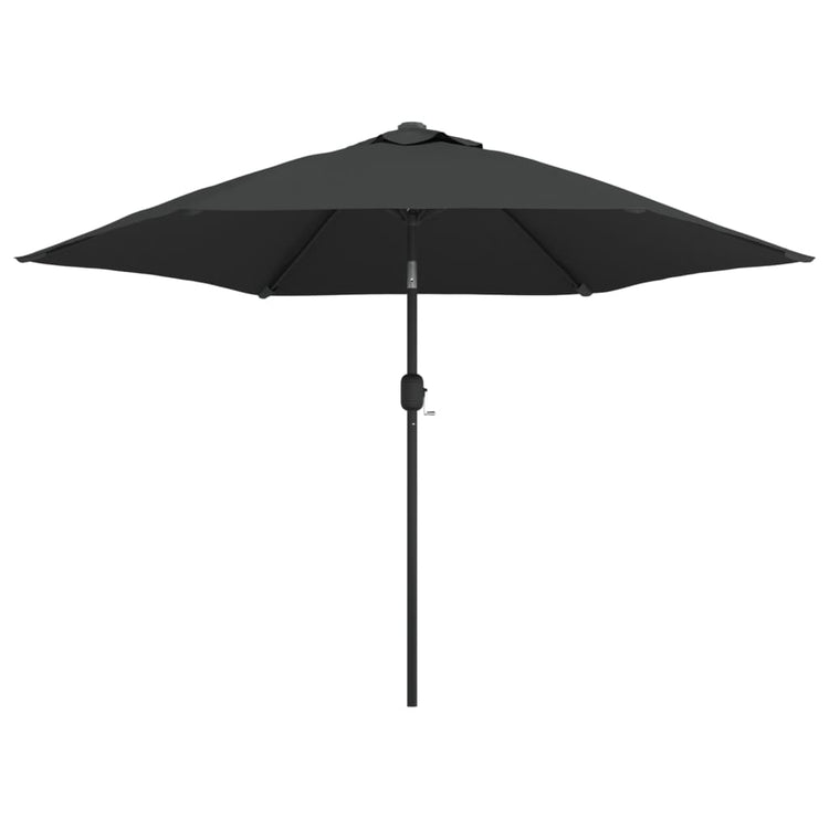 Vidaxl parasol met led-verlichting en stalen paal 300 cm antraciet