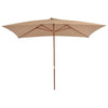 Vidaxl parasol met houten paal 200x300 cm taupe
