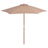 Vidaxl parasol met houten paal 270 cm taupe