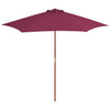 Vidaxl parasol met houten paal 270 cm bordeauxrood