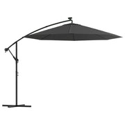 Vidaxl zweefparasol met led-verlichting stalen paal 300 cm antraciet - afbeelding 2